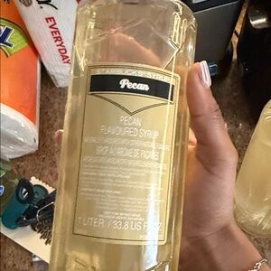 Starbucks Pecan Syrup in Clear Bottle